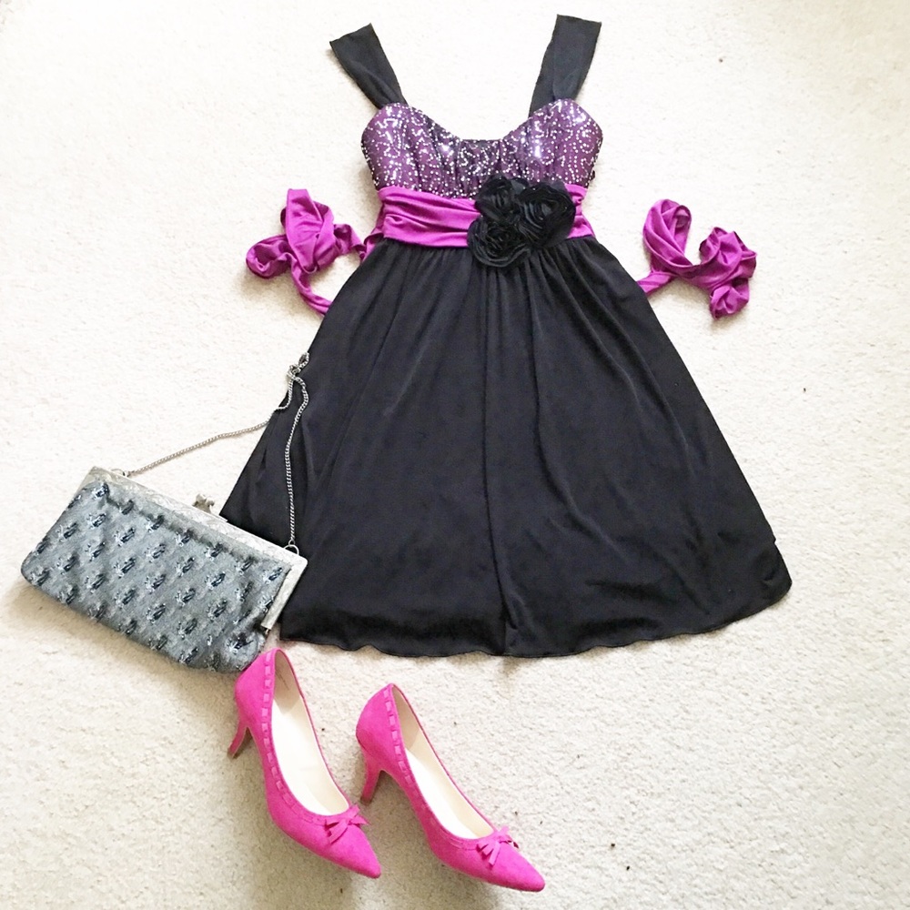 BEAUTIFUL SEQUINED COCKTAIL PROM FORMAL DRESS